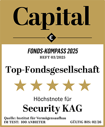 Höchstnote für Security KAG als Top-Fondsgesellschaft